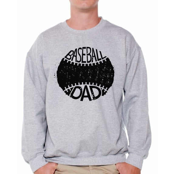Awkward Styles Men's Baseball Dad Sport Lover`s Graphic Sweatshirt Tops Black Father's Day Gift Idea
