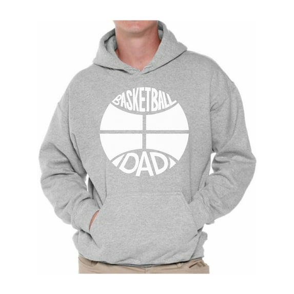 Awkward Styles Men's Basketball Dad Graphic Hoodie Tops White Cool Sport Gift for Daddy Father`s Day