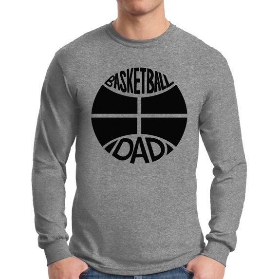 Awkward Styles Men's Basketball Dad Graphic Long Sleeve T-shirt Tops Black Sport Father`s Gift Idea