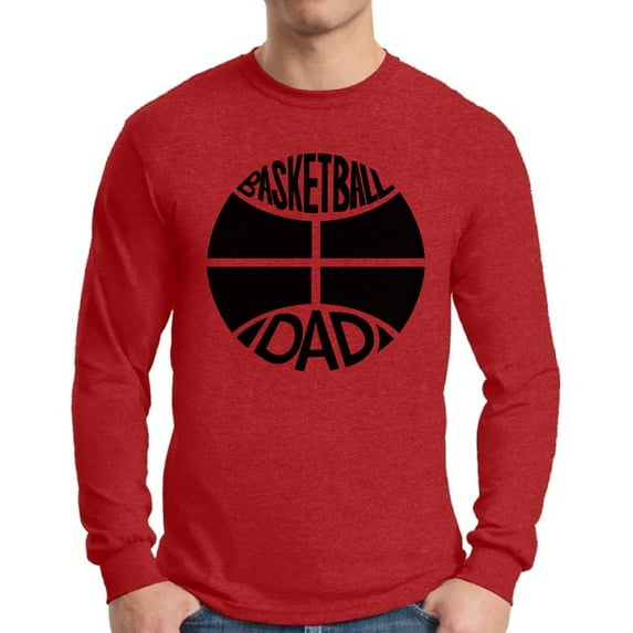 Awkward Styles Men's Basketball Dad Graphic Long Sleeve T-shirt Tops Black Sport Father`s Gift Idea