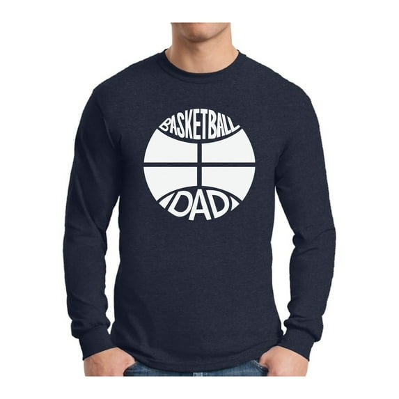 Awkward Styles Men's Basketball Dad Graphic Long Sleeve T-shirt Tops White Cool Sport Gift for Daddy Father`s Day