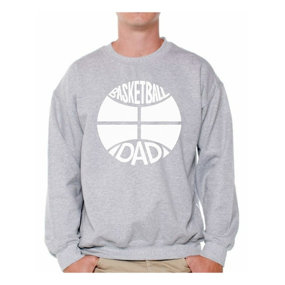 Awkward Styles Men's Basketball Dad Graphic Sweatshirt Tops White Cool Sport Gift for Daddy Father`s Day