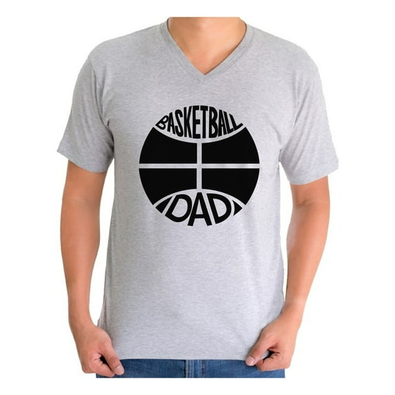Awkward Styles Men's Basketball Dad Graphic V-neck T-shirt Tops Black Sport Father`s Gift Idea