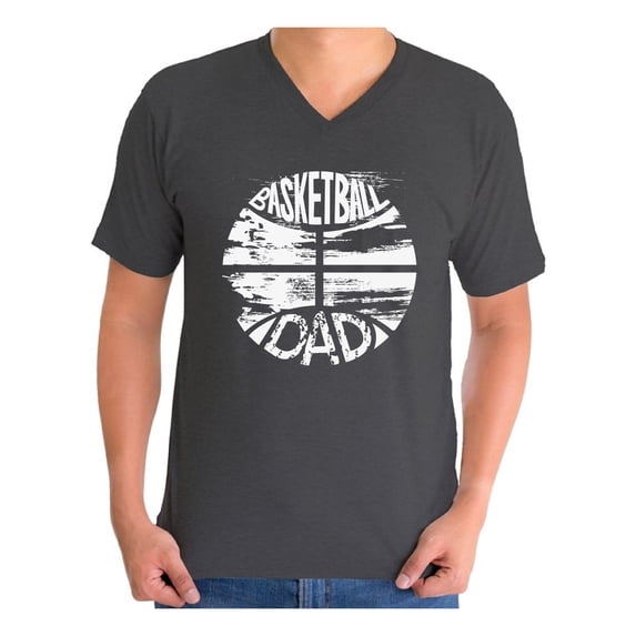 Awkward Styles Men's Basketball Dad Graphic V-neck T-shirt Tops Sports Dad Gift Father's Day Cool Gift Idea