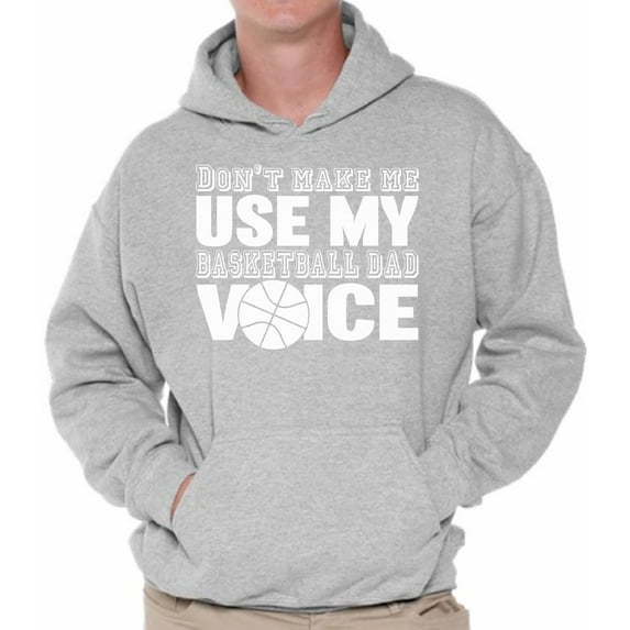 Awkward Styles Men's Basketball Dad Voice Cute Father`s Graphic Hoodie Tops White Basketball Dad Gift