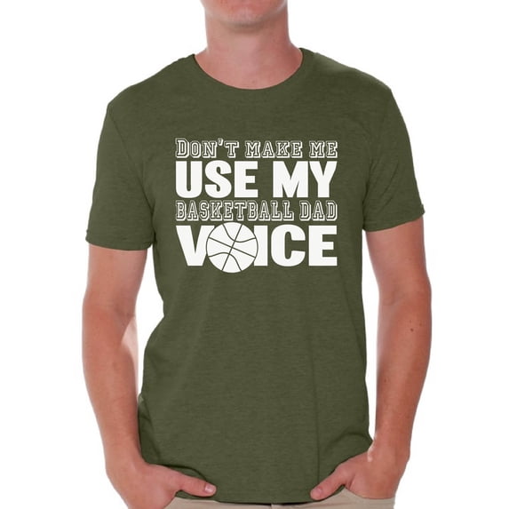 Awkward Styles Men's Basketball Dad Voice Cute Father`s Graphic T-shirt Tops White Basketball Dad Gift