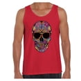 thumbnail image 1 of Awkward Styles Men's Black Flowered Skull Graphic Tank Tops Floral Sugar Skull Day of Dead, 1 of 4