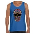 thumbnail image 1 of Awkward Styles Men's Black Flowered Skull Graphic Tank Tops Floral Sugar Skull Day of Dead, 1 of 4