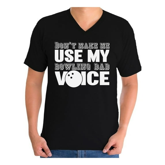Awkward Styles Men's Bowling Dad Voice Funny Father`s Graphic V-neck T-shirt Tops Sport Dad Father's Day Gift