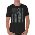 thumbnail image 1 of Awkward Styles Men's Brain Cancer Awareness Graphic T-shirt Tops Gray Ribbon, 1 of 4
