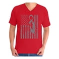 thumbnail image 1 of Awkward Styles Men's Brain Cancer Awareness Graphic V-neck T-shirt Tops Gray Ribbon, 1 of 4