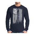 thumbnail image 1 of Awkward Styles Men's Brain Cancer Graphic Long Sleeve T-shirt Tops Distressed American Flag Fight Gray Ribbon, 1 of 4