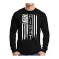thumbnail image 1 of Awkward Styles Men's Brain Cancer Graphic Long Sleeve T-shirt Tops Distressed American Flag Fight Gray Ribbon, 1 of 4