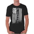 thumbnail image 1 of Awkward Styles Men's Brain Cancer Graphic T-shirt Tops Distressed American Flag Fight Gray Ribbon, 1 of 4
