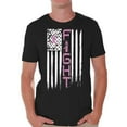 thumbnail image 1 of Awkward Styles Men's Breast Cancer American Flag Distressed Graphic T-shirt Tops Fight Pink Ribbon, 1 of 4