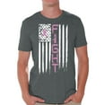 thumbnail image 1 of Awkward Styles Men's Breast Cancer American Flag Distressed Graphic T-shirt Tops Fight Pink Ribbon, 1 of 4
