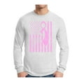 thumbnail image 1 of Awkward Styles Men's Breast Cancer Awareness Graphic Long Sleeve T-shirt Tops Pink Ribbon, 1 of 4