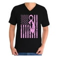 thumbnail image 1 of Awkward Styles Men's Breast Cancer Awareness Graphic V-neck T-shirt Tops Pink Ribbon, 1 of 4