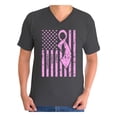 thumbnail image 1 of Awkward Styles Men's Breast Cancer Awareness Graphic V-neck T-shirt Tops Pink Ribbon, 1 of 4