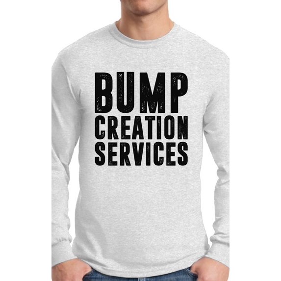 Awkward Styles Men's Bump Creation Services Graphic Long Sleeve T-shirt Tops Father To Be New Dad Gift