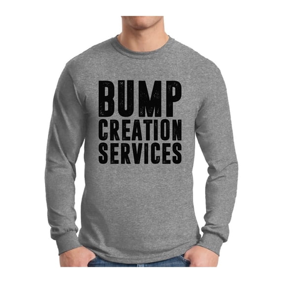 Awkward Styles Men's Bump Creation Services Graphic Long Sleeve T-shirt Tops Father To Be New Dad Gift