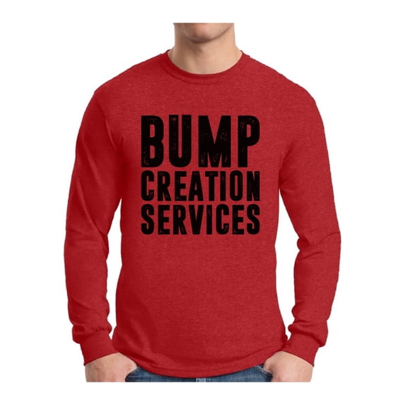 Awkward Styles Men's Bump Creation Services Graphic Long Sleeve T-shirt Tops Father To Be New Dad Gift