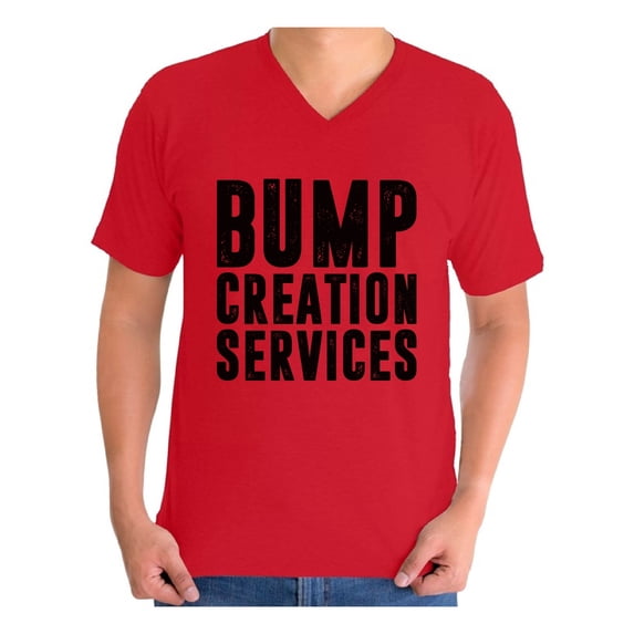 Awkward Styles Men's Bump Creation Services Graphic V-neck T-shirt Tops Father To Be New Dad Gift