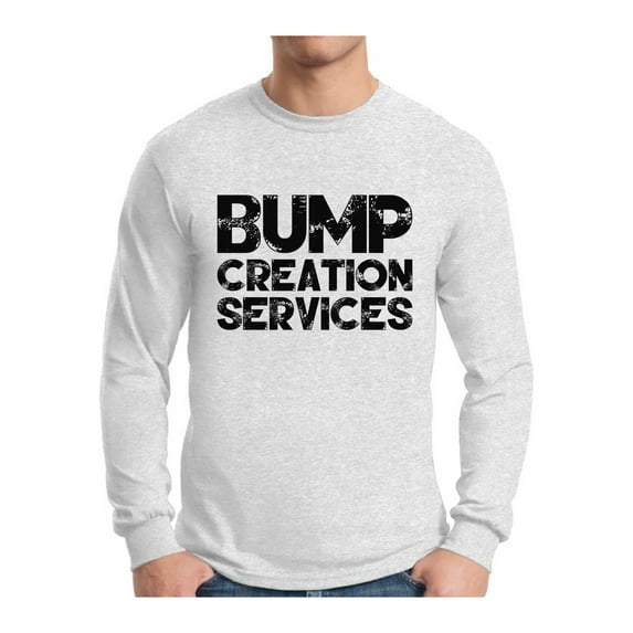 Awkward Styles Men's Bump Creation Services New Dad Graphic Long Sleeve T-shirt Tops Bump Dad Father's Day Gift