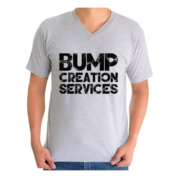 Awkward Styles Men's Bump Creation Services New Dad Graphic V-neck T-shirt Tops Bump Dad Father's Day Gift