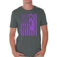 thumbnail image 1 of Awkward Styles Men's Cancer Awareness Graphic T-shirt Tops Purple Ribbon, 1 of 4