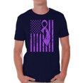 thumbnail image 1 of Awkward Styles Men's Cancer Awareness Graphic T-shirt Tops Purple Ribbon, 1 of 4