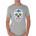 thumbnail image 1 of Awkward Styles Men's Colorful Skull Graphic T-shirt Tops Candy Skull Dia De Los Muertos, 1 of 4