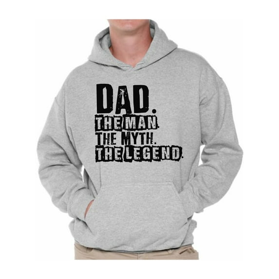 Awkward Styles Men's Dad The Man The Myth The Legend Cool Father`s Graphic Hoodie Tops