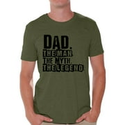 Awkward Styles Men's Dad The Man The Myth The Legend Cool Father`s Graphic T-shirt Tops
