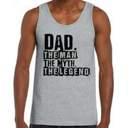 Awkward Styles Men's Dad The Man The Myth The Legend Cool Father`s Graphic Tank Tops