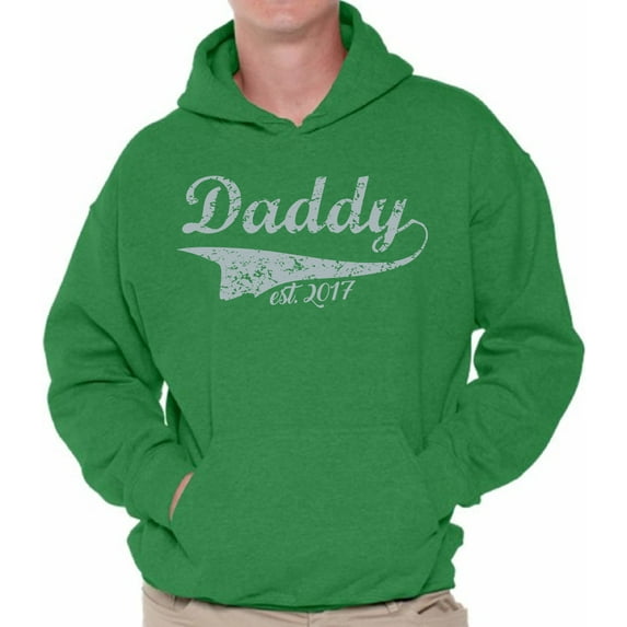 Awkward Styles Men's Daddy Est. 2017 New Daddy To Be Vintage Graphic Hoodie Tops