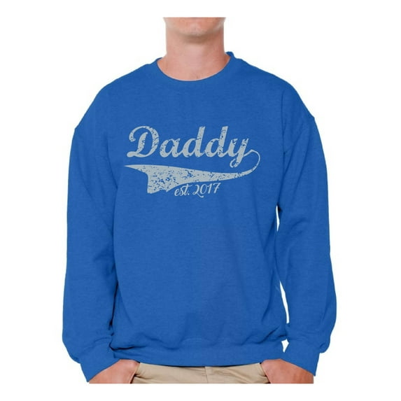 Awkward Styles Men's Daddy Est. 2017 New Daddy To Be Vintage Graphic Sweatshirt Tops