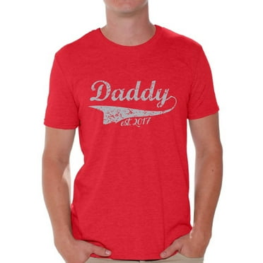 Awkward Styles Men's Daddy Est. 2017 New Daddy To Be Vintage Graphic T-shirt Tops