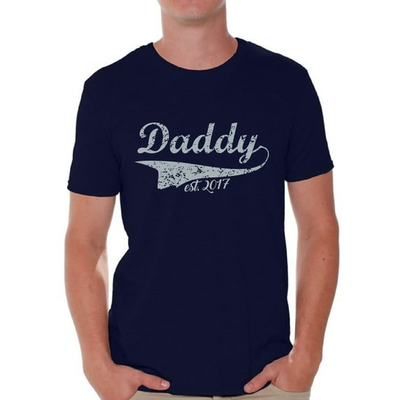 Awkward Styles Men's Daddy Est. 2017 New Daddy To Be Vintage Graphic T-shirt Tops