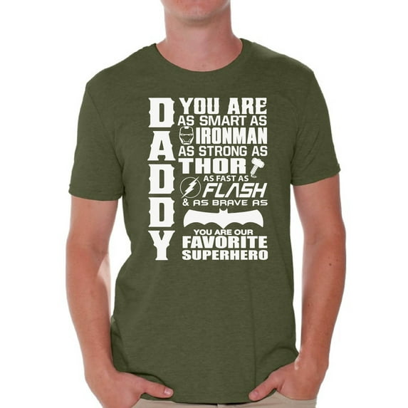 Awkward Styles Men's Daddy Superhero Graphic T-shirt Tops Proud Dad Best Dad Ever Father`s Day Gift