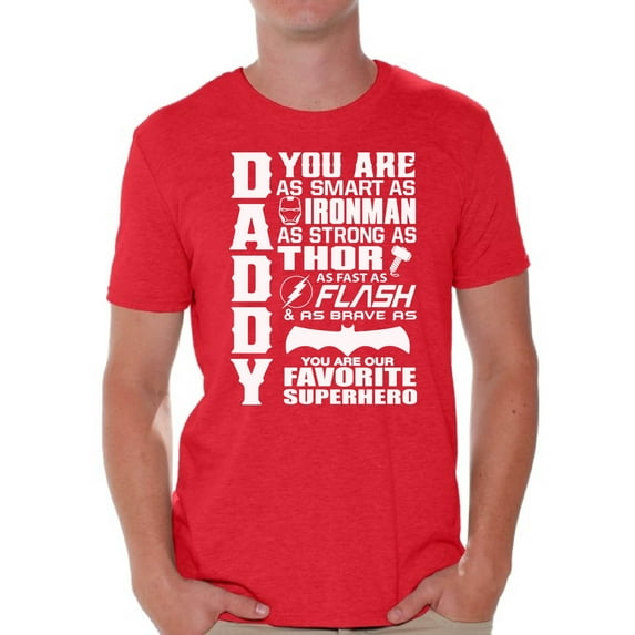 Awkward Styles Men's Daddy Superhero Graphic T-shirt Tops Proud Dad Best Dad Ever Father`s Day Gift
