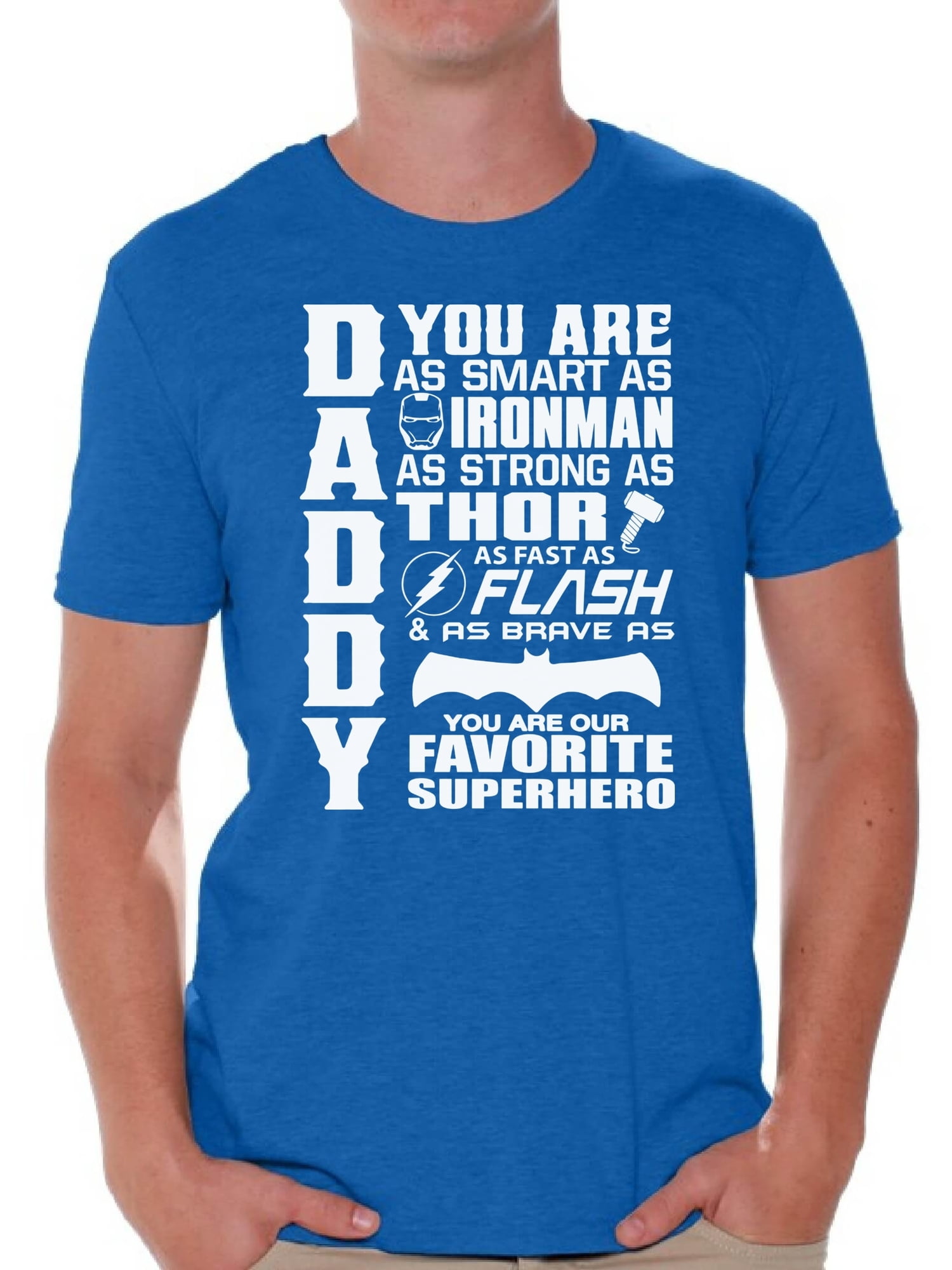 Awkward Styles Men's Daddy Superhero Graphic T-shirt Tops Proud