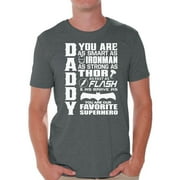 Awkward Styles Men's Daddy Superhero Graphic T-shirt Tops Proud Dad Best Dad Ever Father`s Day Gift