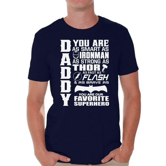 Awkward Styles Men's Daddy Superhero Graphic T-shirt Tops Proud Dad Best Dad Ever Father`s Day Gift
