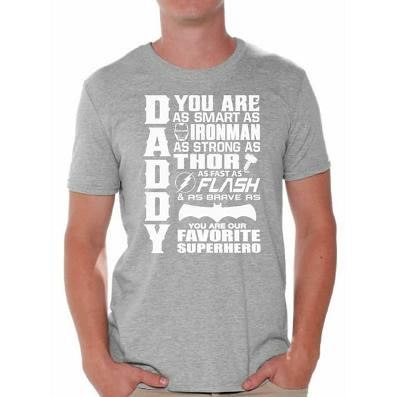 Awkward Styles Men's Daddy Superhero Graphic T-shirt Tops Proud Dad Best Dad Ever Father`s Day Gift