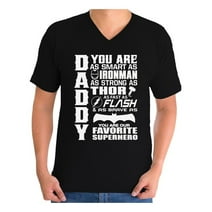 Awkward Styles Men's Daddy Superhero Graphic V-neck T-shirt Tops Proud Dad Best Dad Ever Father`s Day Gift