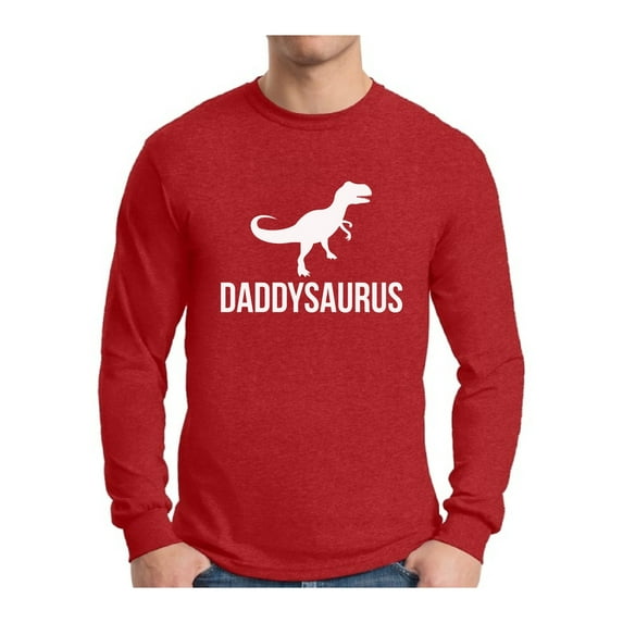 Awkward Styles Men's Daddysaurus Cool Graphic Long Sleeve T-shirt Tops Father`s Day Gift Daddy Saur