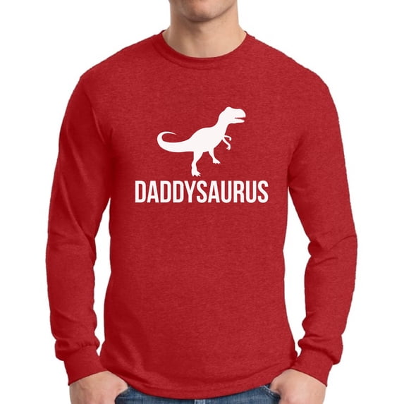 Awkward Styles Men's Daddysaurus Cool Graphic Long Sleeve T-shirt Tops Father`s Day Gift Daddy Saur