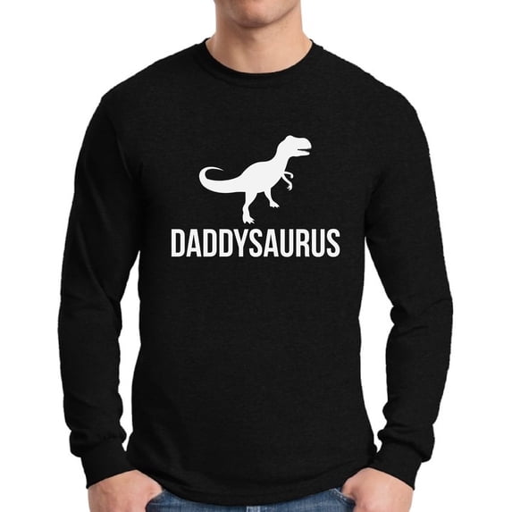 Awkward Styles Men's Daddysaurus Cool Graphic Long Sleeve T-shirt Tops Father`s Day Gift Daddy Saur