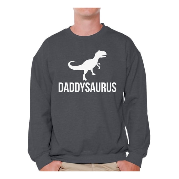 Awkward Styles Men's Daddysaurus Cool Graphic Sweatshirt Tops Father`s Day Gift Daddy Saur